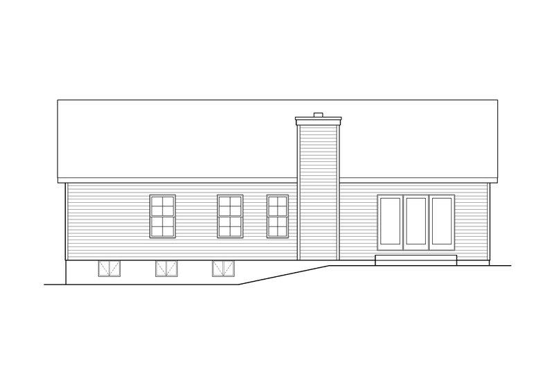House Plan Design - Exterior - Rear Elevation for Ranch House Plan #22-643 - 3 bed, 2.5 bath