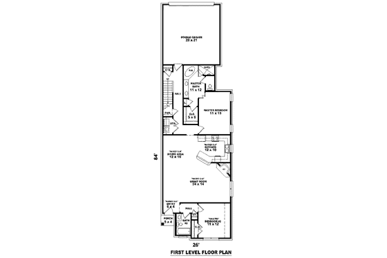 Floor Plan - Main Floor for European House Plan #81-13657 - 2 bed, 2 bath