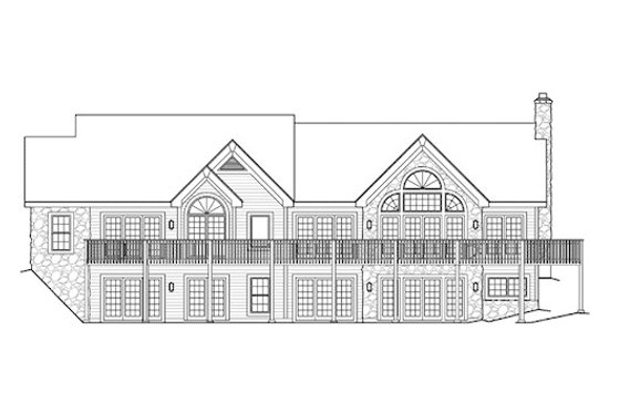 Exterior - Rear Elevation for Craftsman House Plan #57-321 - 2 bed, 2 bath
