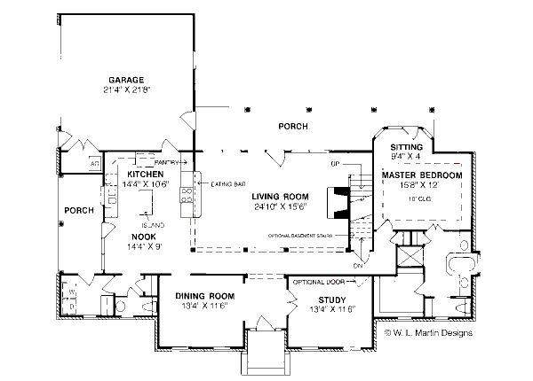 Dream House Plan - Southern Floor Plan - Main Floor Plan #20-195
