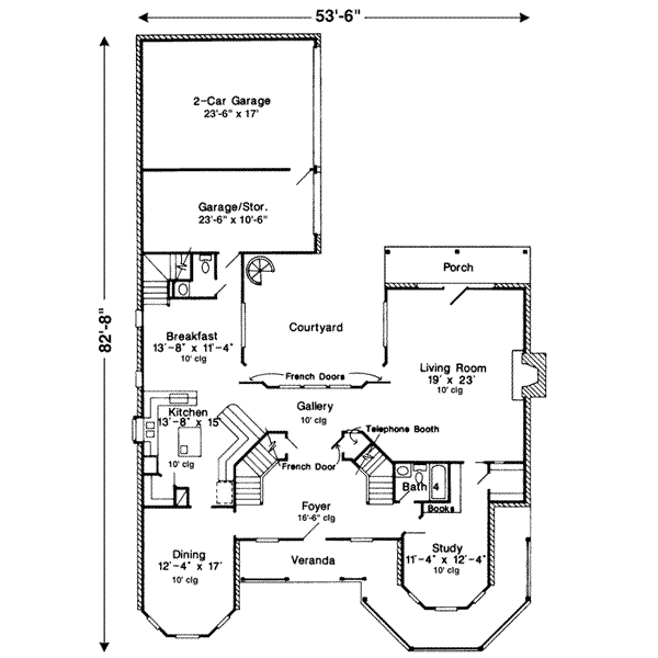 House Plan Design - Victorian Floor Plan - Main Floor Plan #410-262