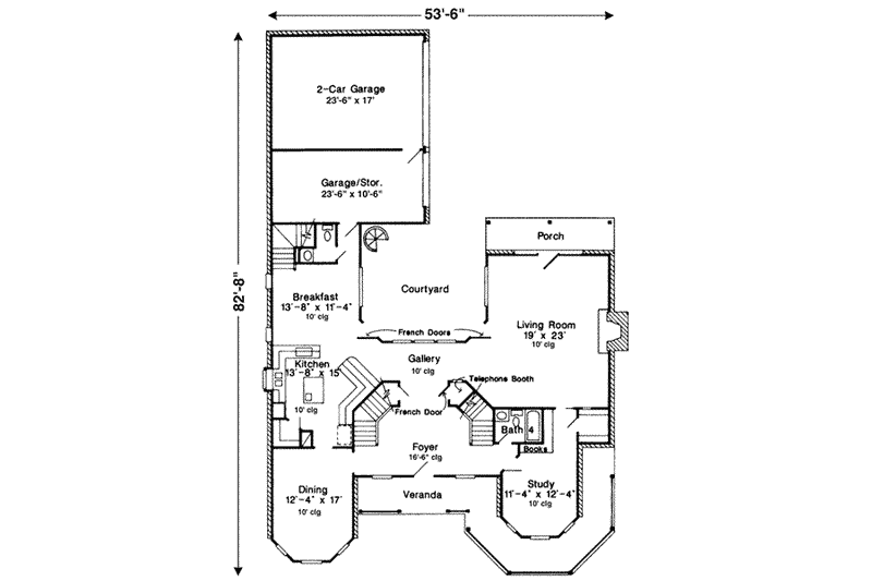 Dream House Plan - Floor Plan - Main Floor for Victorian House Plan #410-262 - 3 bed, 4.5 bath