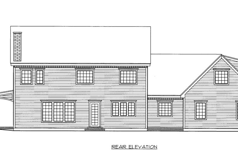 Architectural House Design - Exterior - Rear Elevation for Traditional House Plan #117-945 - 4 bed, 2.5 bath