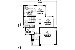 Floor Plan - Main Floor for Modern House Plan #25-4415 - 3 bed, 2.5 bath