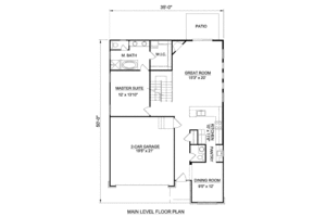 Floor Plan - Main Floor for Ranch House Plan #116-270 - 3 bed, 2.5 bath