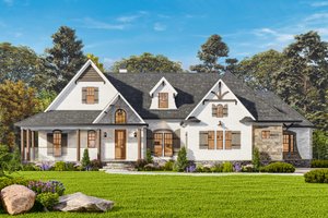 House Plan Design - Craftsman Exterior - Front Elevation Plan #54-257