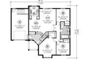 Traditional Style House Plan - 3 Beds 1 Baths 1239 Sq/Ft Plan #25-169 