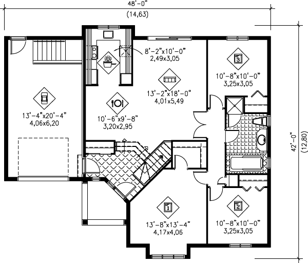 Traditional Floor Plan - Main Floor Plan #25-169