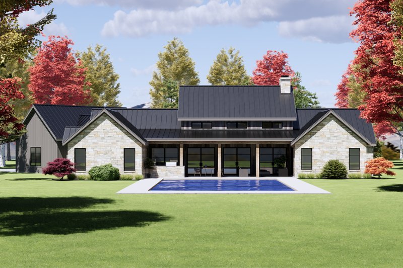 Dream House Plan - Exterior - Rear Elevation for Farmhouse House Plan #1096-40 - 4 bed, 4.5 bath