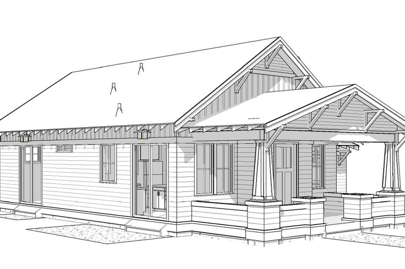 Home Plan - Exterior - Front Elevation 4 for Craftsman House Plan #895-156 - 2 bed, 2 bath