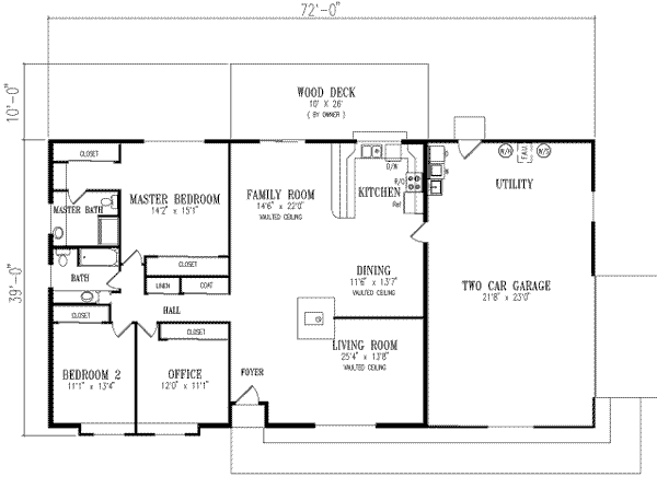 Ranch Floor Plan - Main Floor Plan #1-402