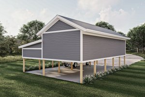 Exterior - Rear Elevation for Traditional House Plan #455-600, 0 bath