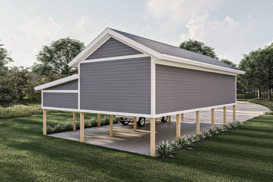 Exterior - Rear Elevation for Traditional House Plan #455-600, 0 bath