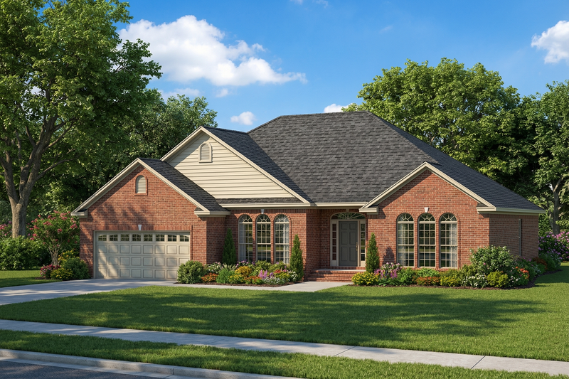 Home Plan - Traditional Exterior - Front Elevation Plan #17-545