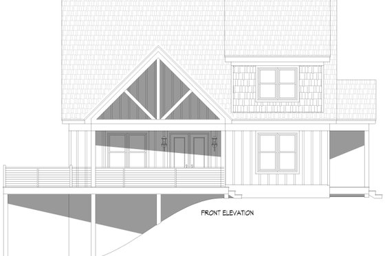 Exterior - Front Elevation 3 for Country House Plan #932-1031 - 5 bed, 3.5 bath