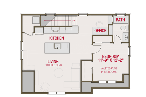 Floor Plan - Upper Floor for Traditional House Plan #461-116 - 1 bed, 1 bath