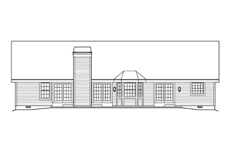 Home Plan - Exterior - Rear Elevation for Country House Plan #57-351 - 4 bed, 3 bath