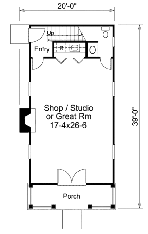 Cottage Floor Plan - Main Floor Plan #57-384