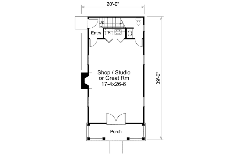 Architectural House Design - Floor Plan - Main Floor for Cottage House Plan #57-384 - 2 bed, 1.5 bath