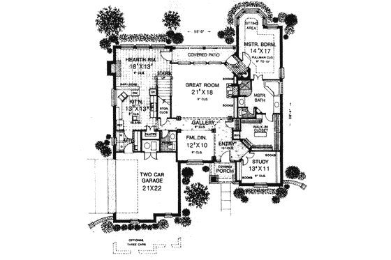 Floor Plan - Main Floor for European House Plan #310-553 - 4 bed, 3.5 bath