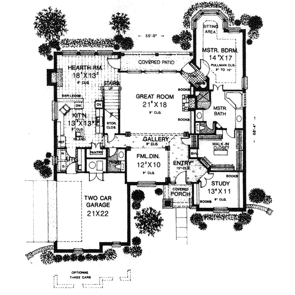 Floor Plan - Main Floor for European House Plan #310-553 - 4 bed, 3.5 bath