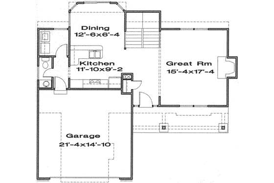 Floor Plan - Main Floor for Traditional House Plan #6-144 - 4 bed, 2.5 bath