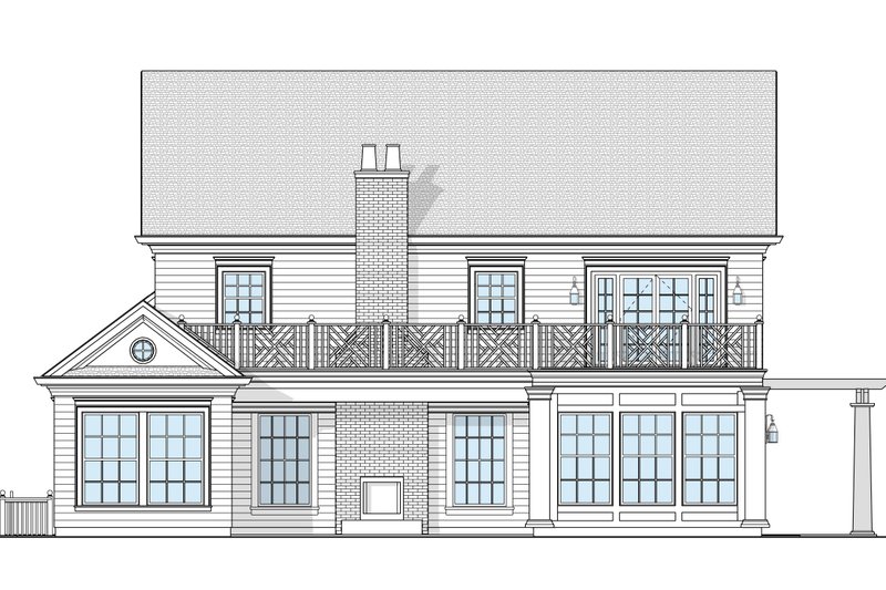 House Blueprint - Exterior - Rear Elevation 4 for Traditional House Plan #1114-94 - 4 bed, 3.5 bath