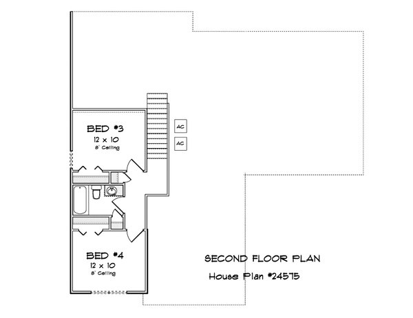 House Blueprint - Cottage Floor Plan - Upper Floor Plan #513-2368