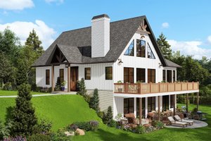 Country Exterior - Front Elevation Plan #54-566