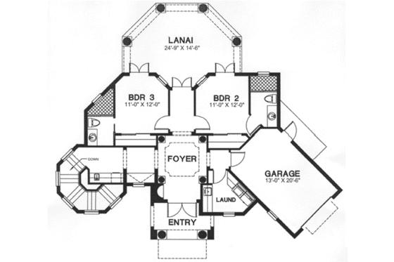 Floor Plan - Main Floor for Beach House Plan #115-146 - 3 bed, 3.5 bath