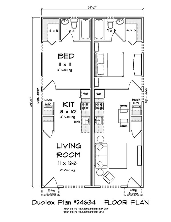 House Blueprint - Cottage Floor Plan - Main Floor Plan #513-2427