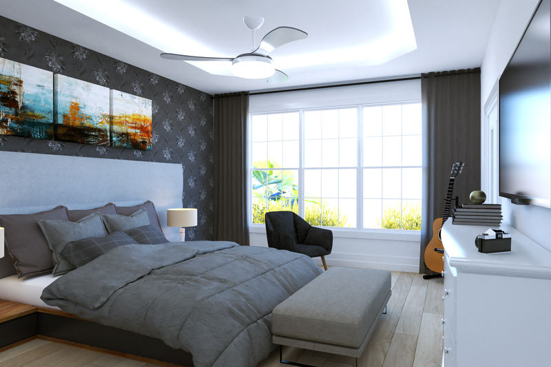 House Blueprint - Interior - Master Bedroom for Traditional House Plan #54-397 - 3 bed, 2 bath