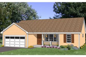 Ranch Exterior - Front Elevation Plan #116-276