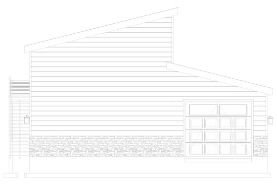 Exterior - Rear Elevation 2 for Modern House Plan #1060-363, 0 bath