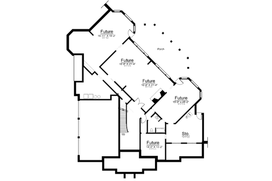 Floor Plan - Lower Floor for European House Plan #119-357 - 5 bed, 6 bath