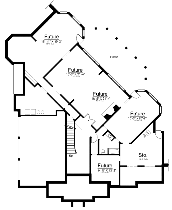 European Floor Plan - Lower Floor Plan #119-357