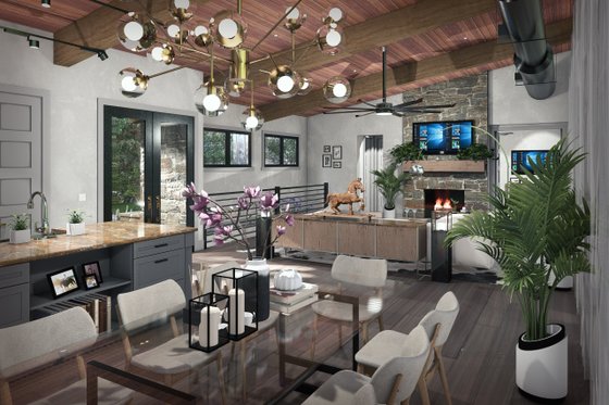 Interior - Dining Room for Contemporary House Plan #120-293 - 3 bed, 3 bath
