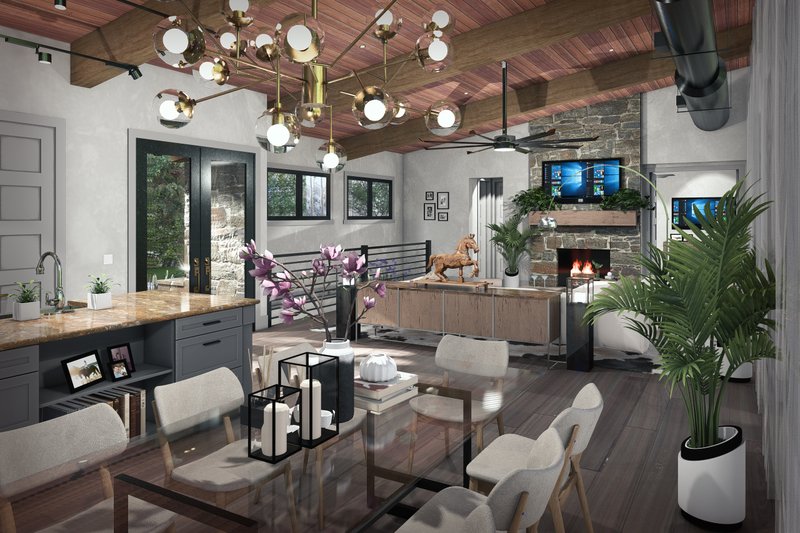 House Blueprint - Interior - Dining Room for Contemporary House Plan #120-293 - 3 bed, 3 bath