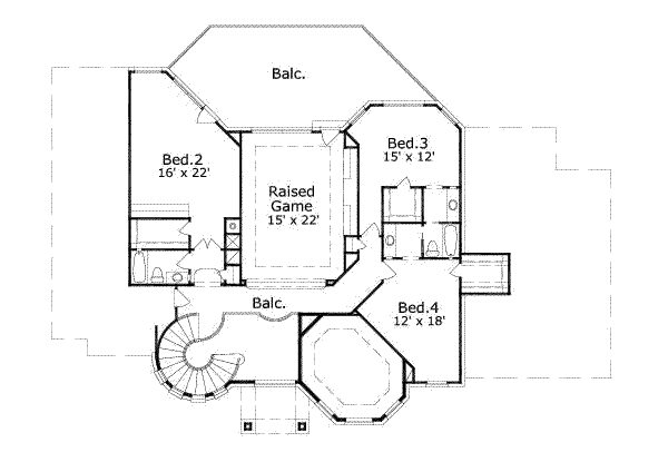 European Floor Plan - Upper Floor Plan #411-117