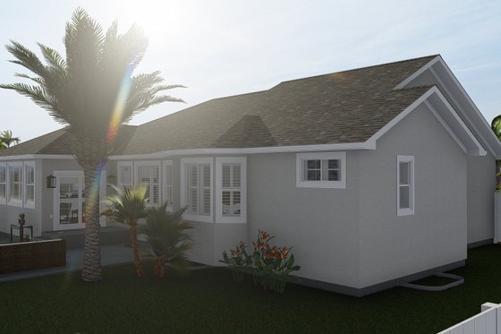 Exterior - Rear Elevation 1 for Traditional House Plan #1060-56 - 3 bed, 2 bath