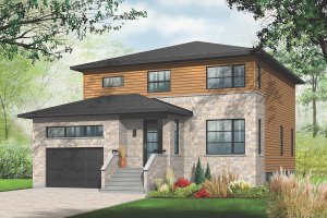 House Blueprint - Modern Exterior - Front Elevation Plan #23-2292