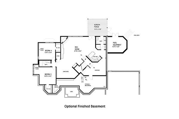 European Floor Plan - Lower Floor Plan #56-591