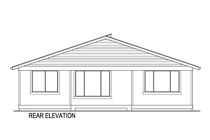 House Blueprint - Exterior - Rear Elevation for Contemporary House Plan #569-69 - 3 bed, 2 bath