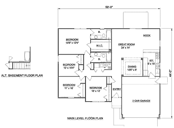 Ranch Floor Plan - Main Floor Plan #116-141
