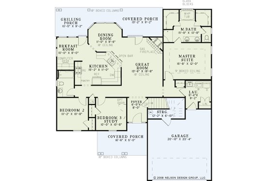 Floor Plan - Main Floor for Traditional House Plan #17-2379 - 3 bed, 2 bath