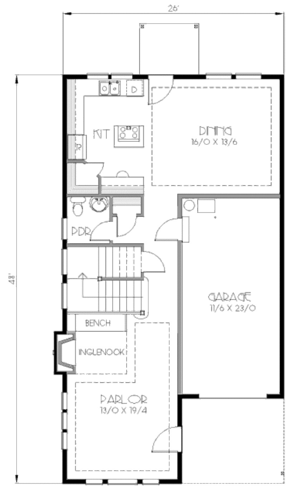 Traditional Floor Plan - Main Floor Plan #423-9