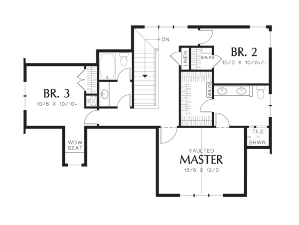 Craftsman Floor Plan - Upper Floor Plan #48-521