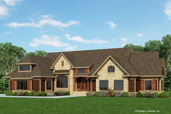 Exterior - Front Elevation 3 for Craftsman House Plan #929-898 - 4 bed, 4 bath
