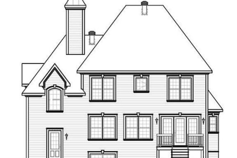 Dream House Plan - Exterior - Rear Elevation for Country House Plan #23-407 - 3 bed, 2.5 bath