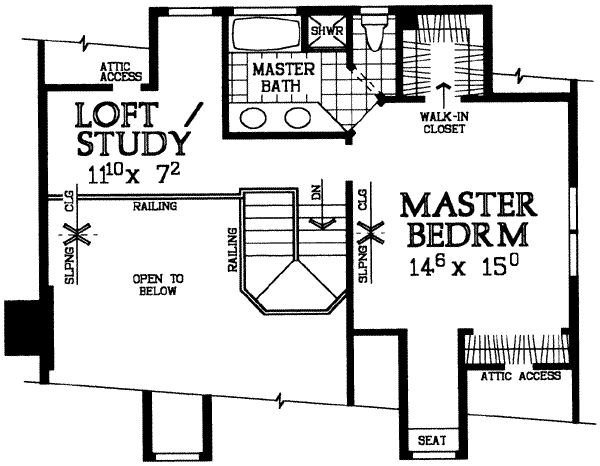 Architectural House Design - Country Floor Plan - Upper Floor Plan #72-108